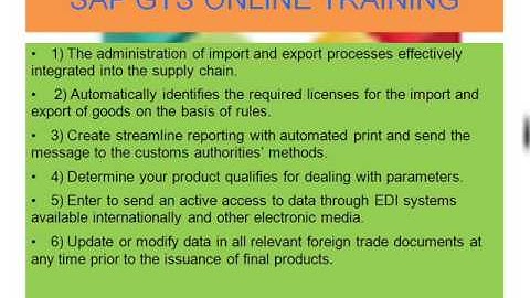 ONLINE SAP GTS TRAINING