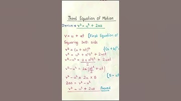 Third equation of motion prove | Derivation #shorts #science
