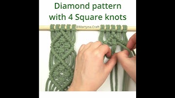 How to make a Diamond pattern with 4 Square knots? #shorts