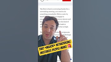 Two MAJOR Networking Mistakes People Make 🚨 👀 #networking #tips #shorts