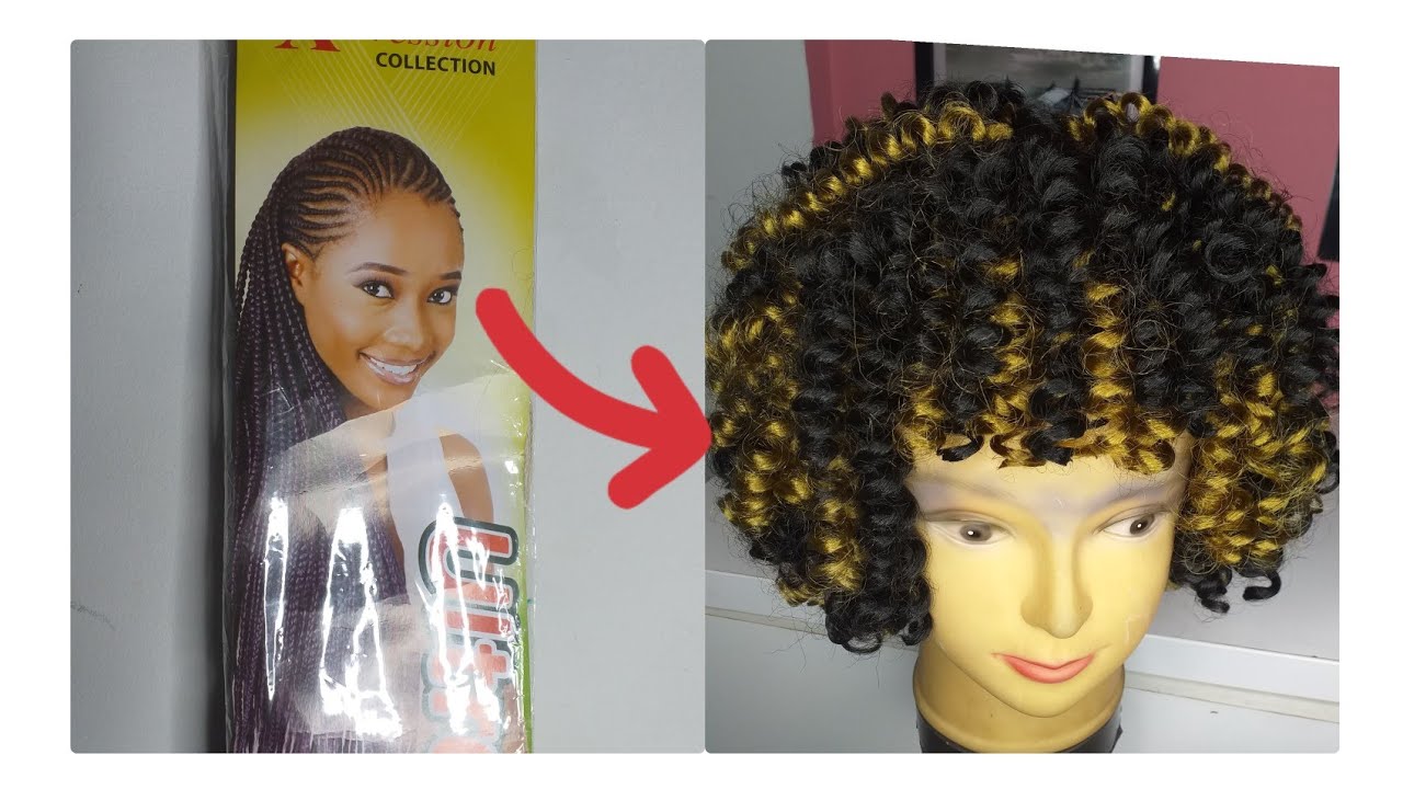 DIY how to make curling wig using Expression braid hair no closure