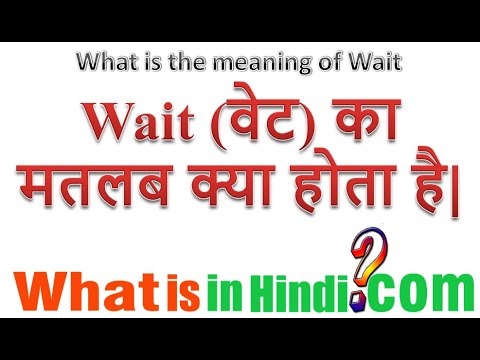 What Is The Meaning Of Wait In Hindi | Wait Ka Matlab Kya Hota Hai