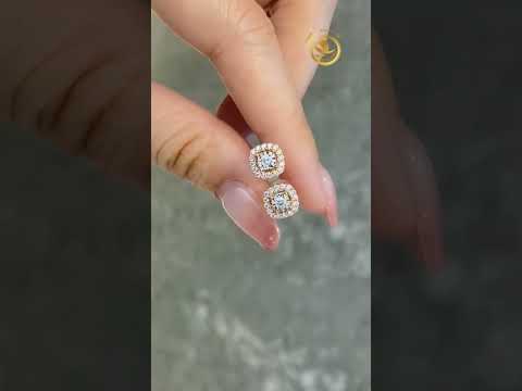 Bông tai nụ đính KIM CƯƠNG viên chủ 0,1ct