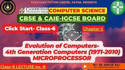 Microprocessor: 4th generation of Computer: Evolution of Computer: Explained in English: CBSE, IGCSE