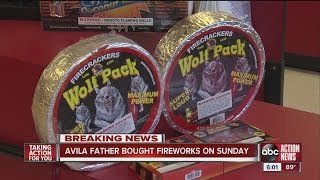Closer look at fireworks bought by Avila father