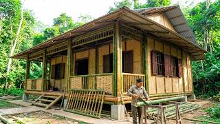 She Builds a Beautiful Bamboo House Deep in the Forest
