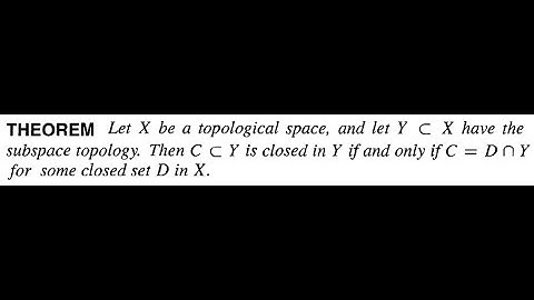 Closed sets in the Subspace Topology