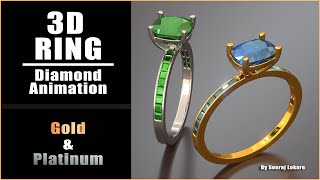 Realistic 3D Jewelry Animation | Luxury Gold & Platinum Rings screenshot 5
