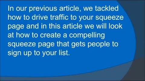 How To Build Your Email List Part Two Super Squeeze Pages