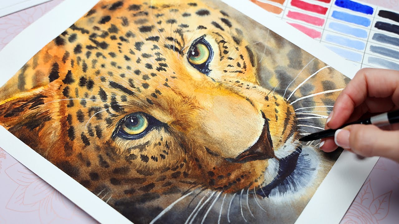 How to Paint a Realistic Leopard in Watercolor 