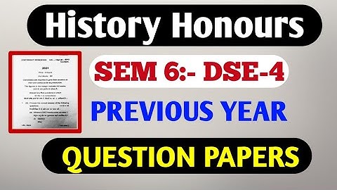 History Honours Sem 6 DSE4 Previous year question paper..// by @rdlstudy