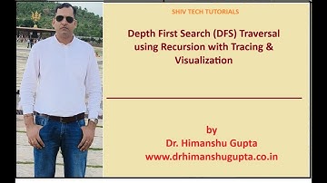 Depth First Search (DFS) Traversal using Recursion with Tracing & Visualization