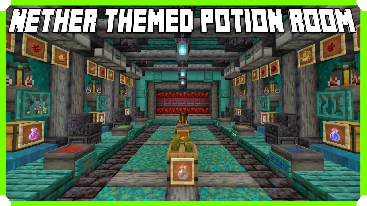 How To Build A Nether Themed Potion Room In Minecraft Bedrock (MCPE