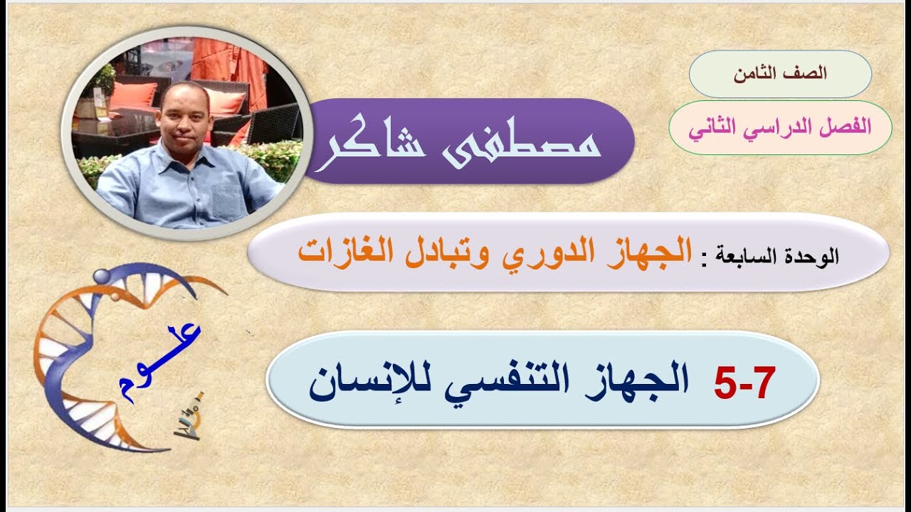 الجهاز التنفسي للإنسان علوم صف ثامن منهج كامبردج الفصل الدراسي الثاني