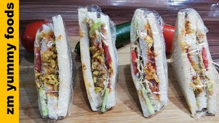 Bakery style  chiken sandwich recipe | chiken Tikka sandwich recipe | Tikka club sandwich recipe