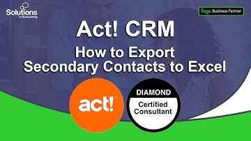 Act! CRM - How to Export Secondary Contacts to Excel