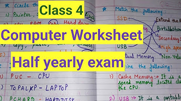 Class 4 Computer half yearly exam Question Paper 2024-25 | Class 4 Exam Paper Computer worksheet