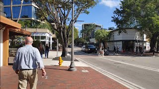 4K Coconut Grove Neighborhood , Winter Walking Tour , Miami FL , January 2024