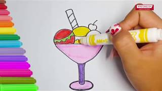 How to Draw Ice Cream | Glitter ice cream drawing and Coloring | Easy Drawing for Kids