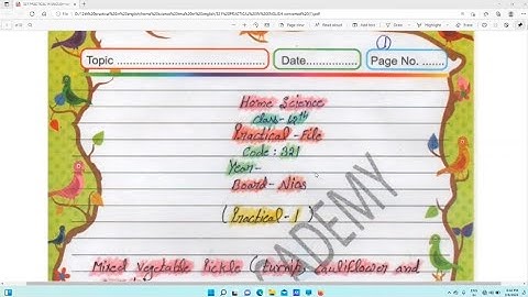 Nios Home Science 321 Full Solve Practical 2022 || Nios Home Science Practical File