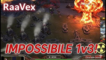 💥 IMPOSSIBLE 1v3! China Nuke General vs 3x Infantry Spam | Zero Hour Nuclear Annihilation ☢️