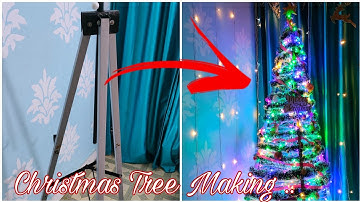 Diy : How to make Christmas tree at home from easel painting  stand .Christmas special.