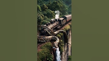 GIANT Python vs. TRAIN on Cliff! 🐍🚂