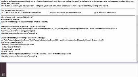 Disable Directory Browsing ( Directory Listing ) On Apache Web Server On Ubuntu 18 04
