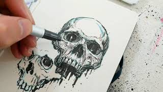 Skull Sketch Hatching Experiment