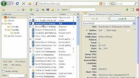 Zotero: Saving, organizing and finding Items