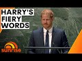 Prince Harry causes controversy in speech to the UN | Sunrise