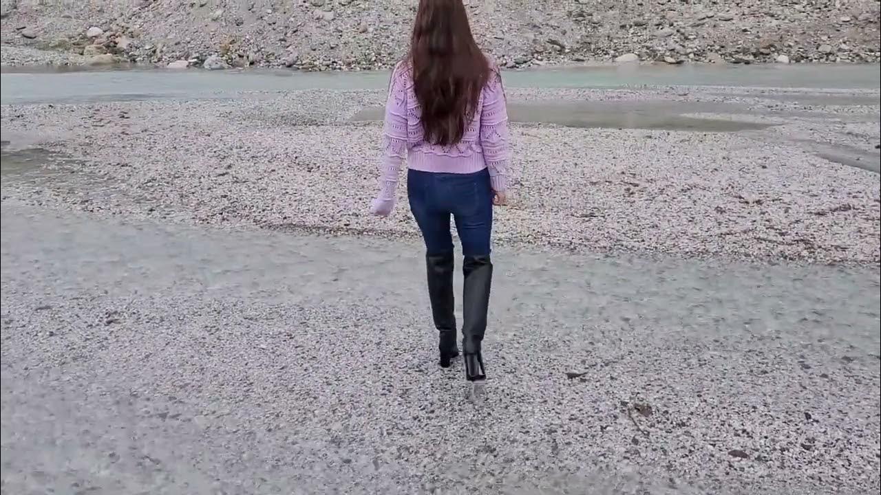 black le silla overknee leather boots wet YouTube