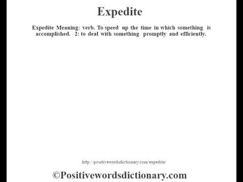 Expedite meaning