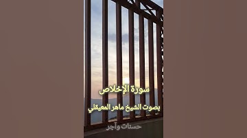 سورة الإخلاص / الشيخ ماهر المعيقلي #راحة_نفسية