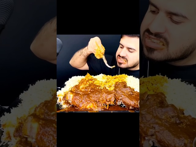 ASMR EATING SPICY 🔥🥵 MUTTON CURRY #mukbang #asmreating #youtubeshorts #food #eatingsounds #ytshorts