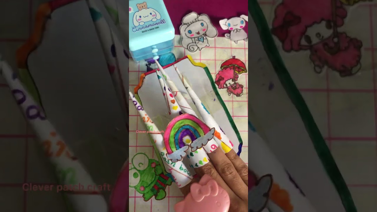 Rainbow paper nails🌈 | clever patch craft 