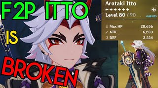F2P With 6000 ATTACK!? First Impression of Itto | Whiteblind F2P Experience | genshin Impact