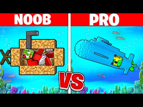 NOOB vs PRO: SUBMARINE HOUSE Build Challenge in Minecraft