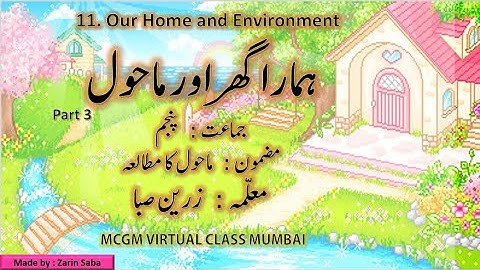 Std 5/Evs 1/Chapter 11/Our home and environment/part 3/Hmara ghar or mahol/in Urdu/Hindi/SemiEnglish