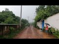 Walking in Heavy Rain on Beautiful Road | Rainy Day Bangladesh | 4K Rain Ambience