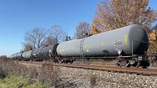 November 2021: CSX K685 empty ethanol train westbound with 2 GECX ET44 lease engines