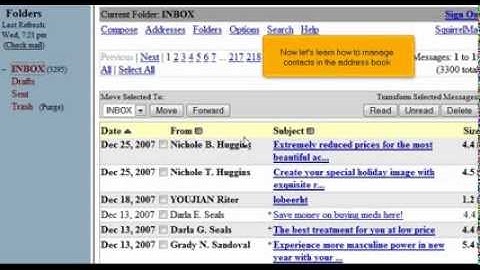 How to manage contacts in SquirrelMail