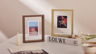 Chenshia A4 Wooden Picture Frame Double-Sided Clear Glass Display