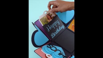 Handmade Blue Luxe Personalised Explosion Photo Gift Box