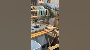 Beaming a warp on a sectional beam #weaving #beaming #weaver #Robbinsnestweaving