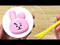 Slime Coloring with BTS Makeup! Mixing Korean BT21 Foundation & Lip Gloss Into Clear Slime!