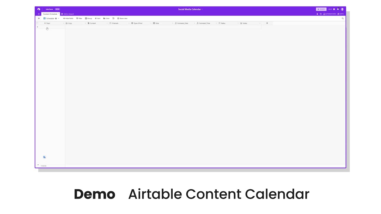 Automated Airtable content calendar - Detailed Tutorial