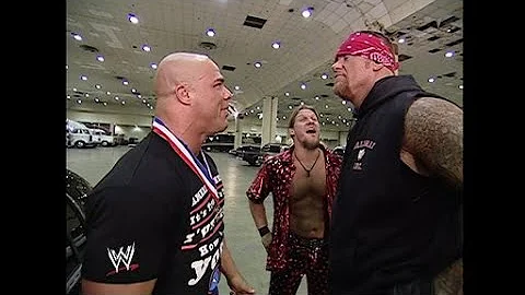 The Undertaker gets into a backstage brawl with Kurt Angle & Chris Jericho! 07/11/2002