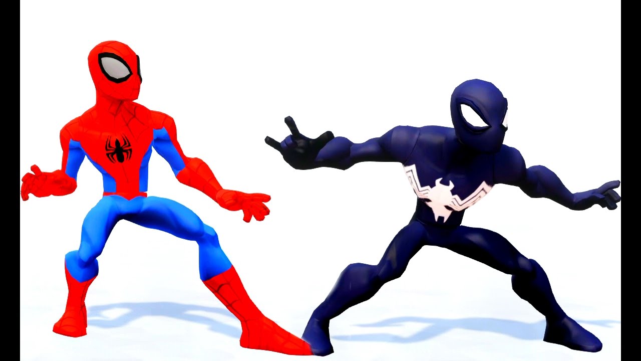 Gioco come il Cartone per i bambini spider-man nero e uomo ragno sulle  macchine nel Mondo Disney - YouTube