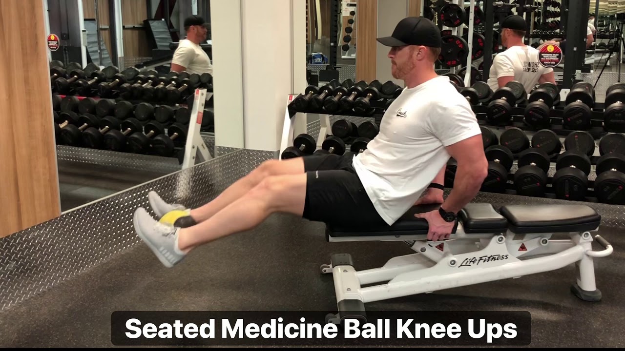 Seated Medicine Ball Knee Ups YouTube